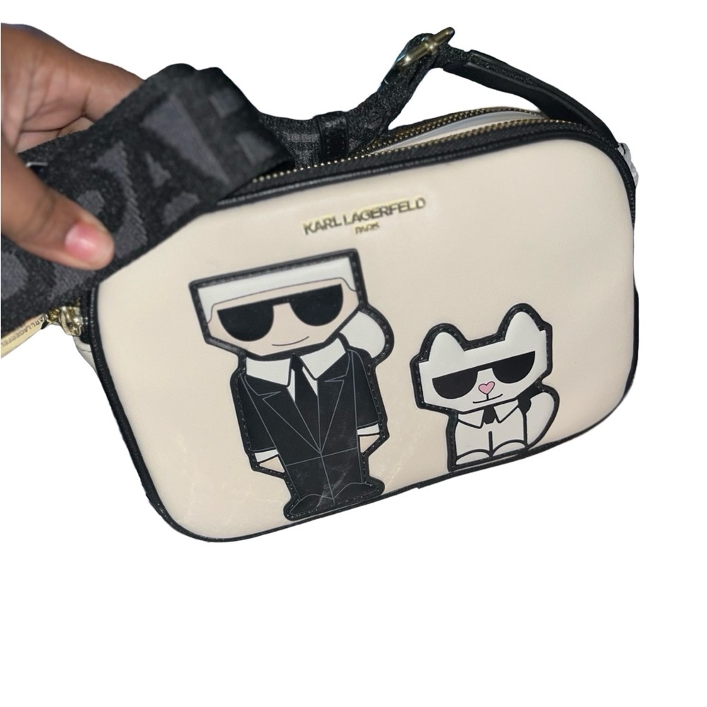 Karl Lagerfeld Cream Crossbody Bag - Picture 3 of 9